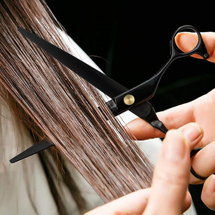 Set foarfece de tuns si filat Ametis marime 6" negru cu geanta depozitare frizerie [6]