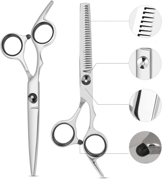 Set foarfeci frizerie - Foarfeca tuns cu foarfeca filat, marime 6 inch, Ardette [4]