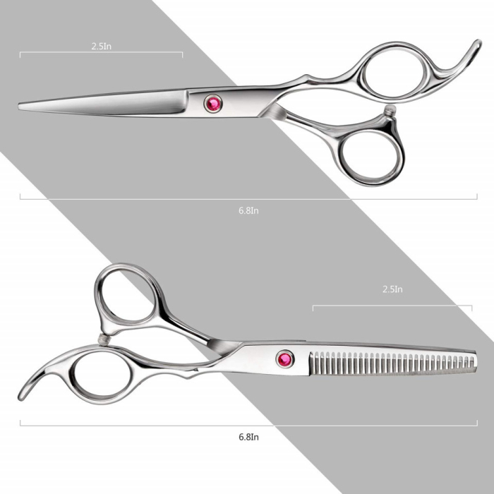 Set frizerie Ardette, Kids02, cu foarfeca de tuns si filat, pelerina tuns, pulverizator si 10 piepteni pentru copii [7]