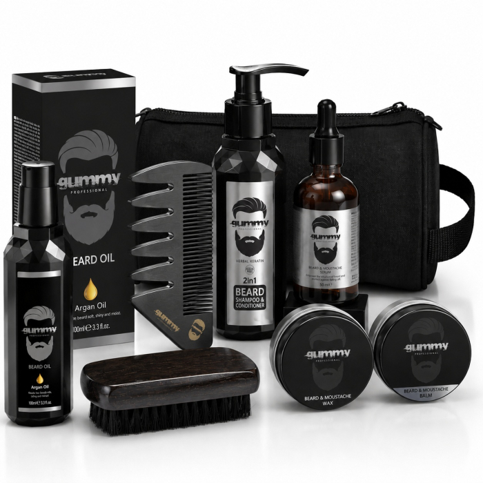 Set Îngrijire Barbă și Mustață Gummy – Kit Complet Grooming pentru Bărbați, 8 Piese [2]