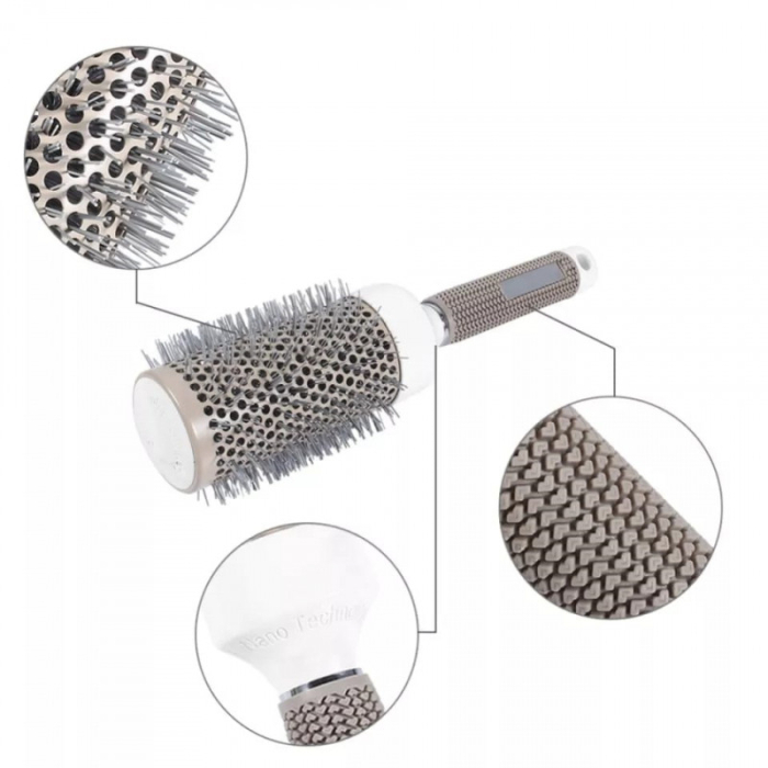 Set kit 4 perii nano ceramice ionice rotunde pentru coafor frizerie profesionale [3]