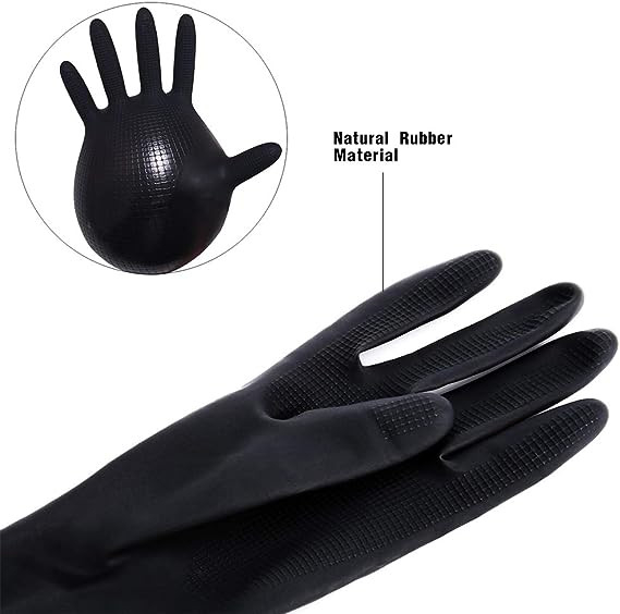 Set manusi reutilizabile profesionale, Latex, Negre, cu Aspiritati, pentru salon de infrumusetare [7]