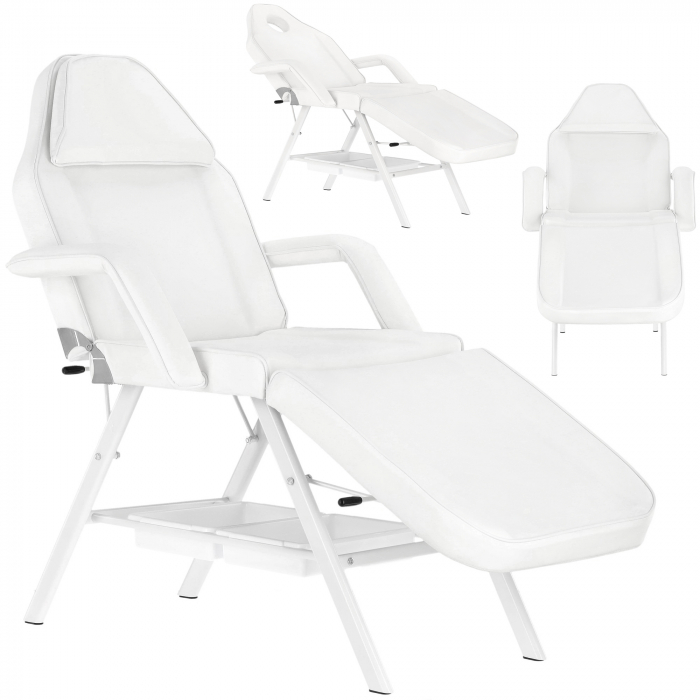 Set mobilier cosmetica cu Pat cosmetică BR010C, ucenic cosmetica alb, lampa cosmetica cu lupa si scaun cosmetica [2]