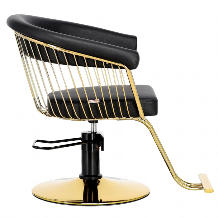 Set mobilier frizerie si coafor cu scaun coafor si unitate de spalare, Negru cu Auriu [3]