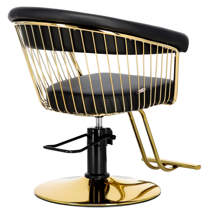 Set mobilier frizerie si coafor cu scaun coafor si unitate de spalare, Negru cu Auriu [6]