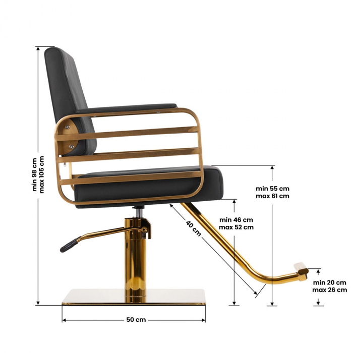 Set Mobilier salon coafor cu 1 scaun frizerie, 1 scafa ceramica, 1 oglinda coafor LED [4]