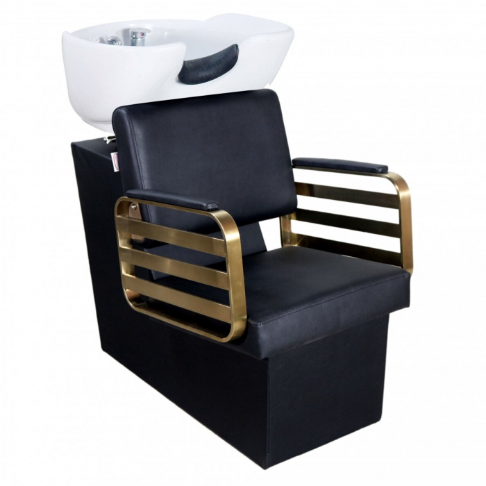 Set Mobilier salon coafor cu 1 scaun frizerie, 1 scafa ceramica, 1 oglinda coafor LED [7]