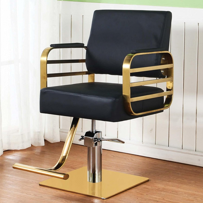 Set Mobilier salon coafor cu 1 scaun frizerie, 1 scafa ceramica, 1 oglinda coafor LED [2]