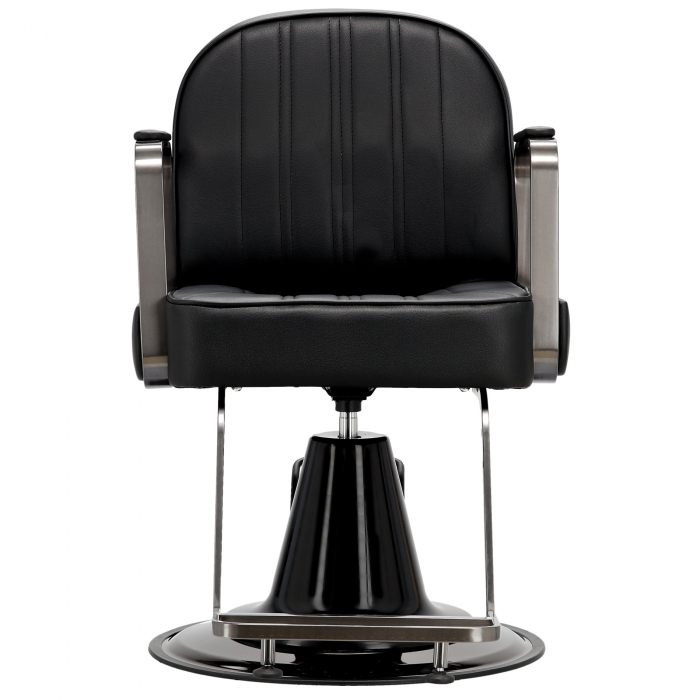Set mobilier salon coafor cu scafa profesionala, 2 scaune frizerie si Oglinzi LED, Negru cu Argintiu [4]
