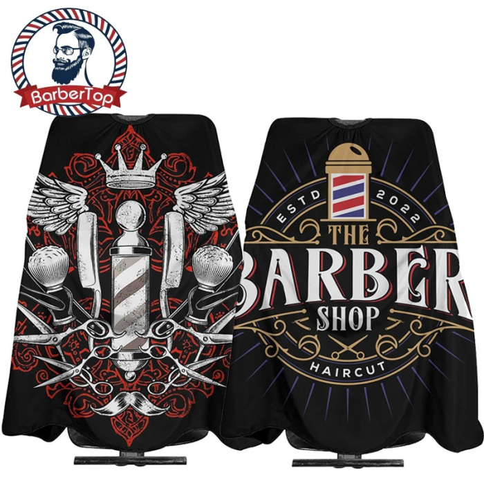 Set pelerine tuns frizerie pentru barber shop si coafor, 2 buc, stil vintage, PEL01S [1]