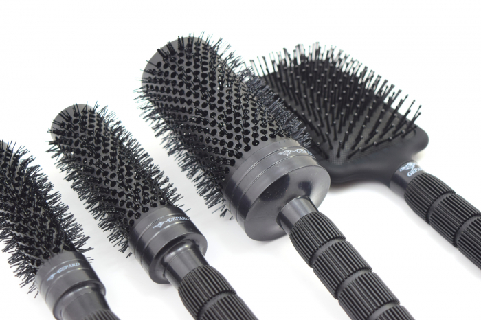 Set perii de par Ghepard, SK4GR, 4 bucati, nano ceramice, negre, rotunde, antistatice, pentru frizerie coafor [2]