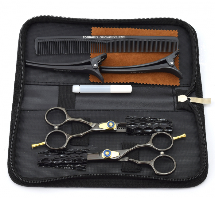 Set profesional foarfeca de tuns si filat Ardette model Adelaide marime 5.5" cu gentuta si piepten carbon [2]
