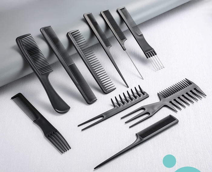 Set profesional frizerie & coafor complet - Jasper - pelerină, piepteni, clipsuri, pulverizator, foarfecă + husă [2]