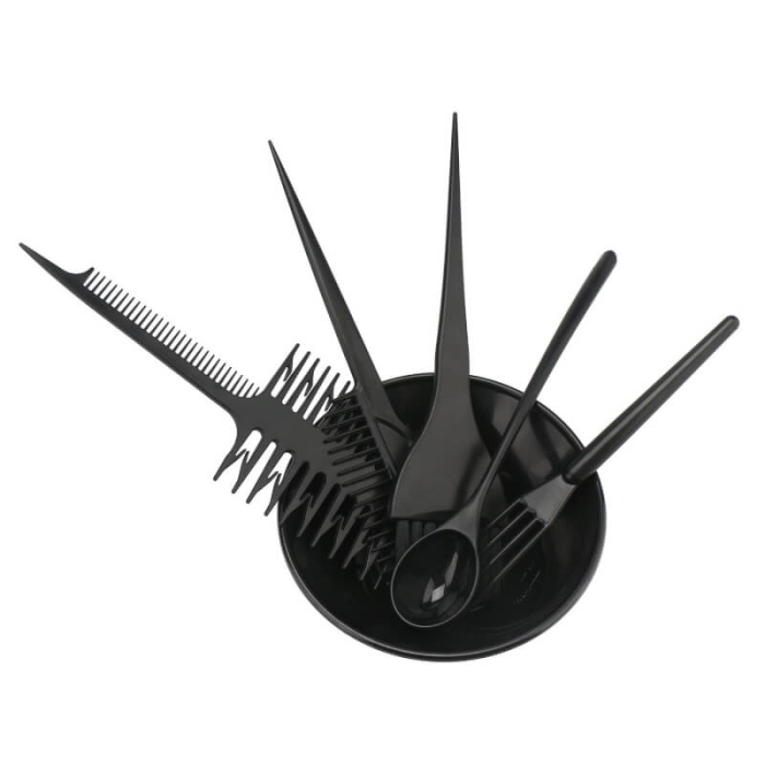 Set profesional pentru vopsit părul – Pelerină magnetică, cască șuvițe silicon, bol + 5 pensule, clipsuri crocodil, mănuși latex reutilizabile [4]