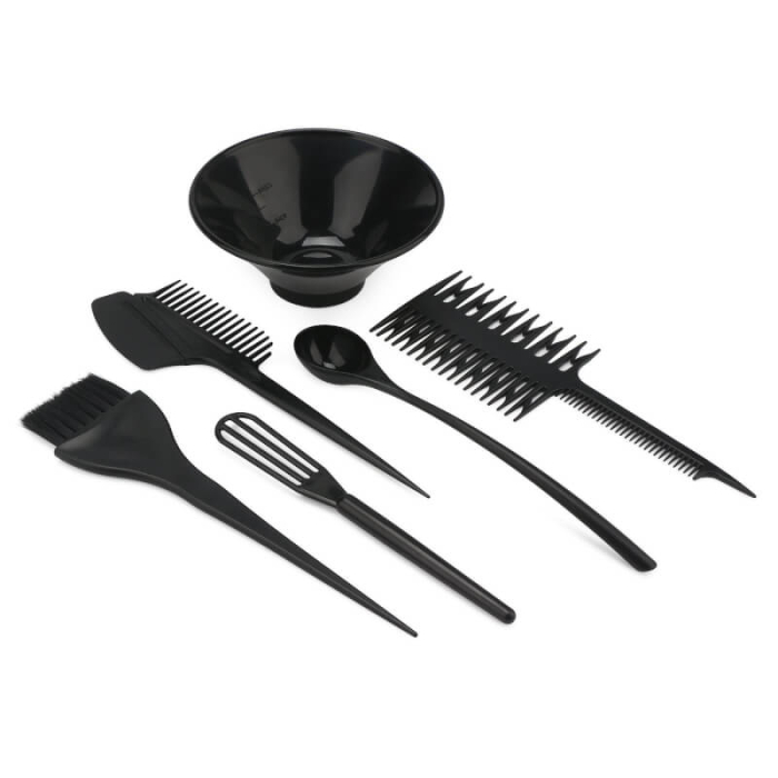 Set profesional pentru vopsit părul – Pelerină magnetică, cască șuvițe silicon, bol + 5 pensule, clipsuri crocodil, mănuși latex reutilizabile [5]