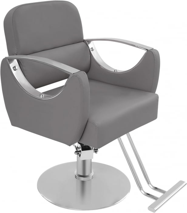 Set Scafa frizerie cu 2 scaune coafor, gri cu argintiu [10]