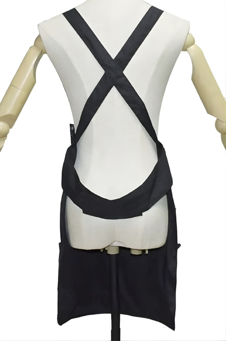 Șorț de lucru pentru frizerie și coafor – protecție nylon, negru [3]