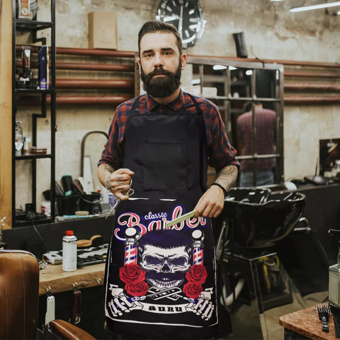 Sort frizerie barber unisex, textil, negru, marime universala [3]