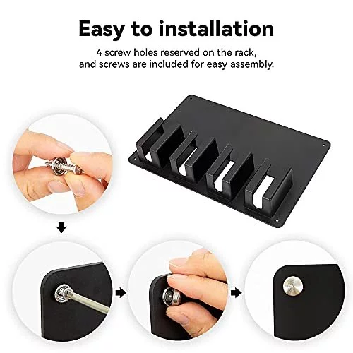 Suport de perete pentru masini de tuns, organizator frizerie, negru, 48x33cm [9]