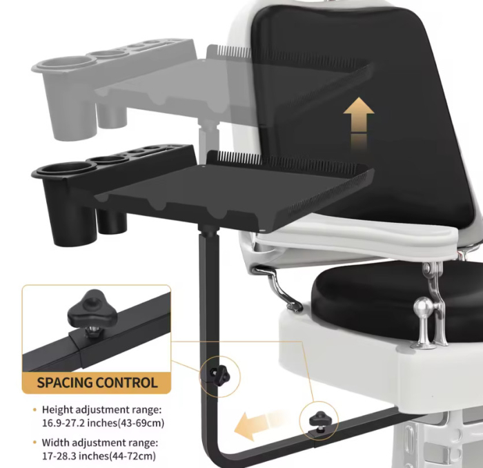 Tava pentru extensii, ustensile frizerie coafor, cu prindere de scaun, reglabila, rotativa [6]