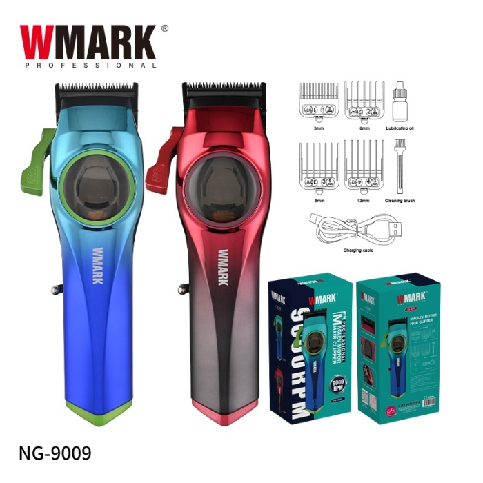 WMARK NG-9009 Mașină de tuns profesională – Motor 10.000 RPM, Lame DLC 5CR15, Baterie 2500 mAh Blue [8]