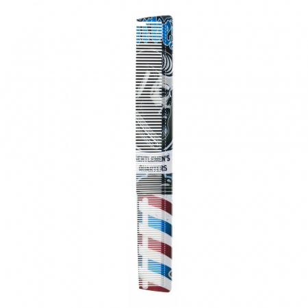 Perii de par si piepteni - Piepten frizerie profesional cu imprimeu barber vintage