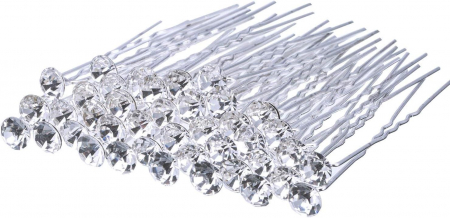 Ace de par - Ace coafor pentru mireasa cu cristale argintii set 20buc