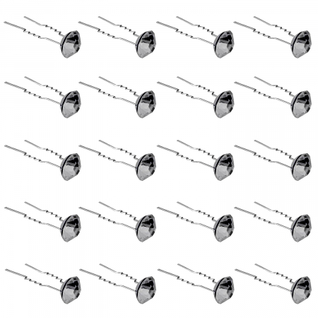 Ace de par - Ace coafor cu cristale gri, 20 buc, pentru mireasa, nunta, botez