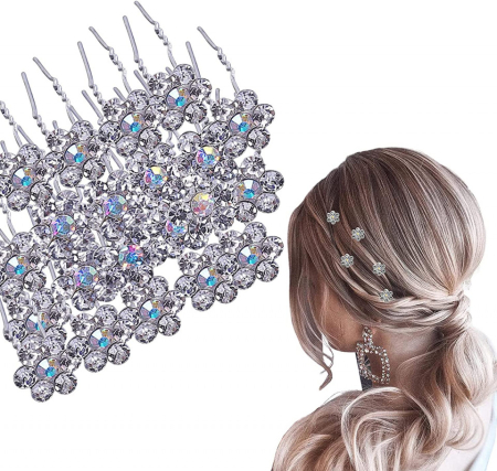 Coafor si Frizerie - Ace coafor pentru nunta mireasa cu flori din cristale set 20buc
