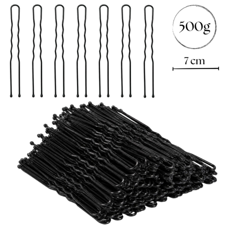 Coafor si Frizerie - Ace de Coc Profesionale Ondulate 500 g, 7 cm, Negre