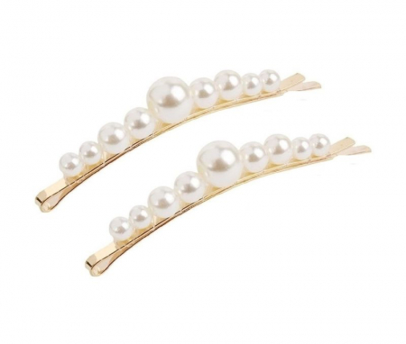 Agrafe de par - Agrafe de par cu perle, set 2 bucati