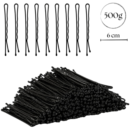 Coafor si Frizerie - Agrafe de Păr Profesionale Ondulate 500 g, 6 cm, Negre