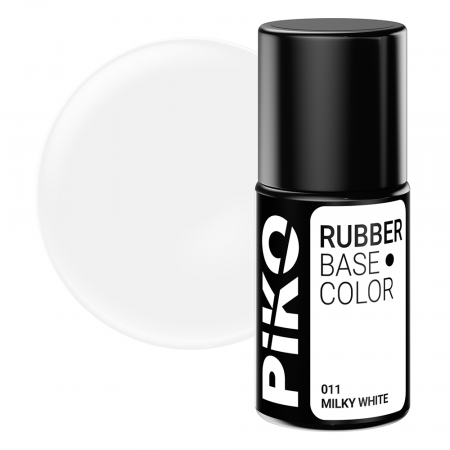 Manichiura si pedichiura - Base Coat Rubber PIKO, Milky White, 7 ml, 011