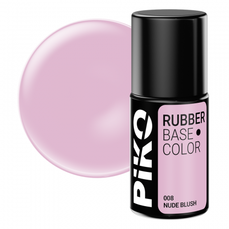 Manichiura si pedichiura - Base Coat Rubber PIKO, Nude Blush, 7 ml, 008