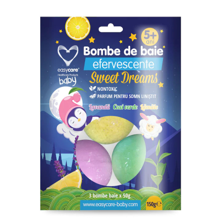 Ingrijire corp - Bombe de baie efervescente pentru copii SWEET DREAMS 3 buc/punga