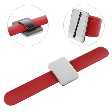 Bratara magnetica pentru agrafe de par, neagra, pliabila pe mana, marime universala [3]