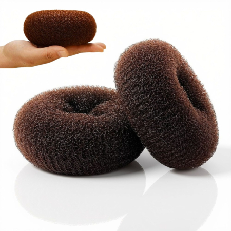 Accesorii frizerie - Burete Coc Maro XL – Accesoriu pentru Coafură, Volum și Coc Elegant