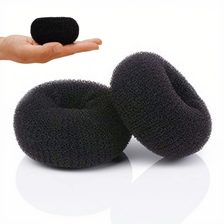 Coafor si Frizerie - Burete pentru Coc Negru L – Donut de Păr pentru Volum și Coafuri Elegante