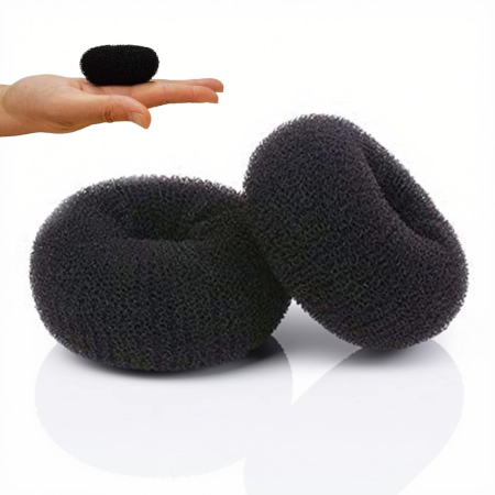 Coafor si Frizerie - Burete pentru Coc Negru S – Donut de Păr pentru Volum și Coafuri Elegante