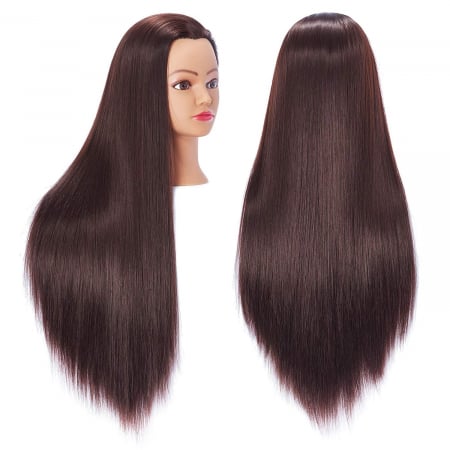 Cap manechin - Cap de manechin cu par saten, 60 cm