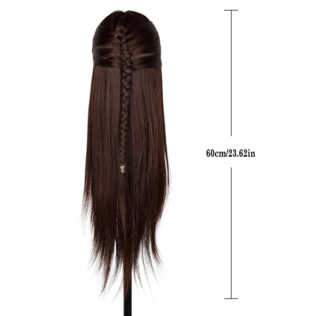 Cap practica manechin salon frizerie coafor Lung Des Sintetic 50cm saten CPB04 [2]