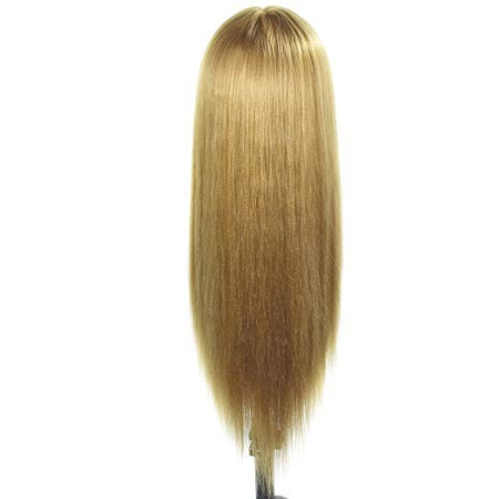 Cap practica manechin salon frizerie coafor Lung Des Sintetic 55cm Blond + 6 Piepteni carbon [4]