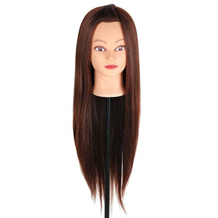 Cap practica manechin salon frizerie coafor Lung Des Sintetic 60cm Saten + 6 Piepteni carbon [2]