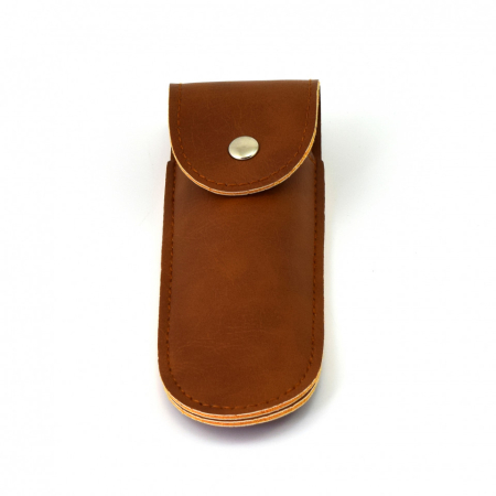 Genti Cosmetice - Case Husa pentru brici clasic, piele ecologica, maro