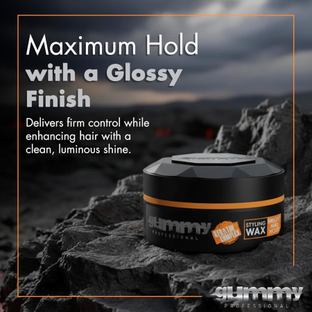 Ceară de păr - Gummy Professional Hair Styling Wax Bright Max Hold 150ml – Fixare Maximă, Strălucire Intensă, Complex cu Keratină [4]