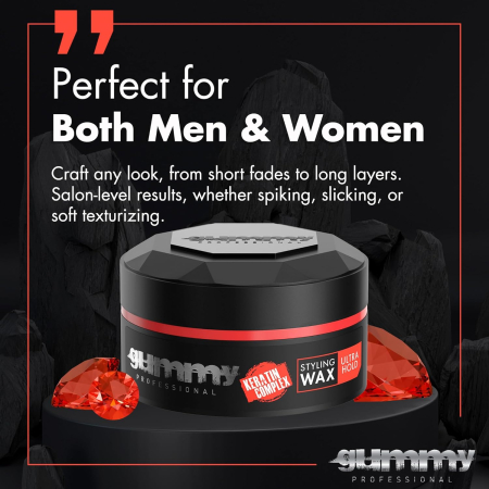 Ceară de păr - Gummy Professional Hair Styling Wax Ultra Hold 150ml – Fixare Extra Puternică, Complex cu Keratină [1]