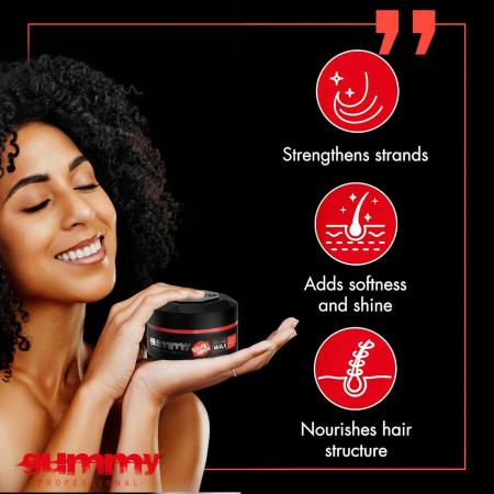 Ceară de păr - Gummy Professional Hair Styling Wax Ultra Hold 150ml – Fixare Extra Puternică, Complex cu Keratină [4]