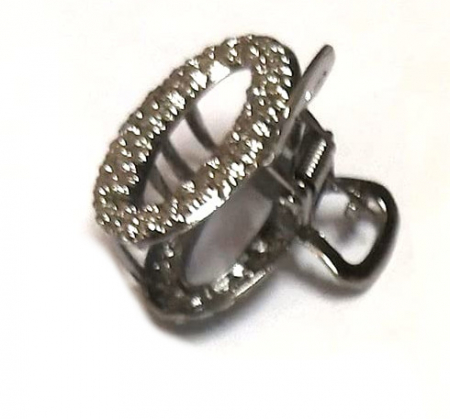 Cleste de par - Clestisor de par, metalic, negru, mic, 2.5cm lungime