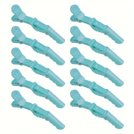 Coafor si Frizerie - Clipsuri coafor profesionale, tip crocodil, 11.5cm, plastic dur, albastre, 6buc
