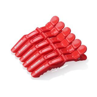 Coafor si Frizerie - Clipsuri frizerie set 6 bucati crocodil rosii
